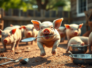 The pig ran away with the&nbsp;spoon